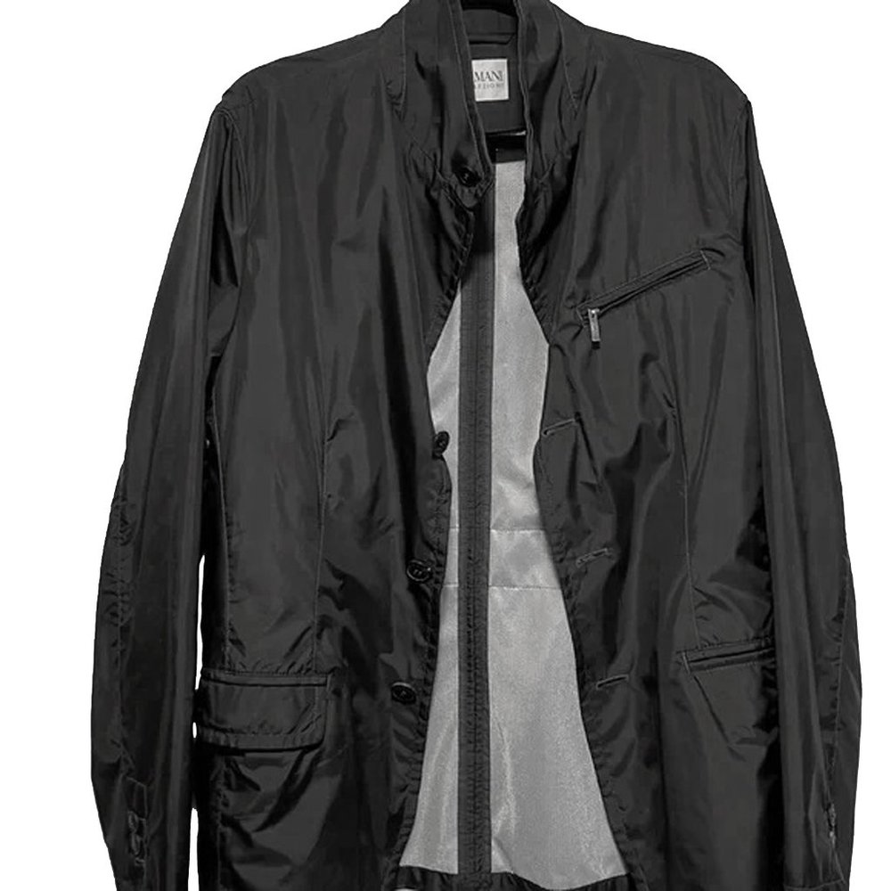 Giorgio Armani Collezioni Water Repellent Jacket! Size 40 Black Lightweight